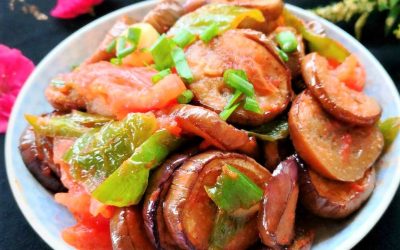 Vegan Fried Eggplant with Tomato Recipe China