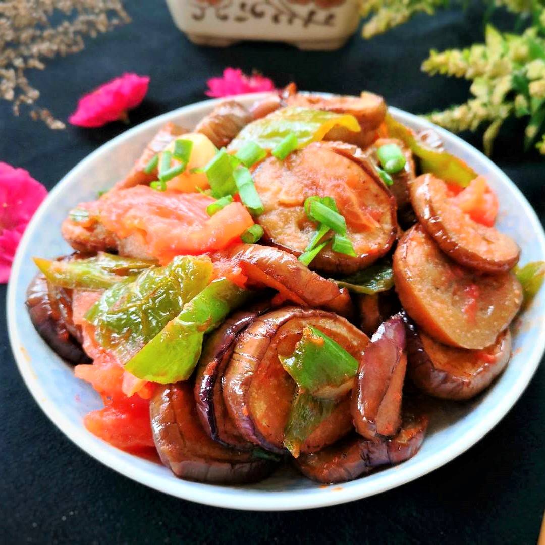 Vegan Fried Eggplant with Tomato Recipe China