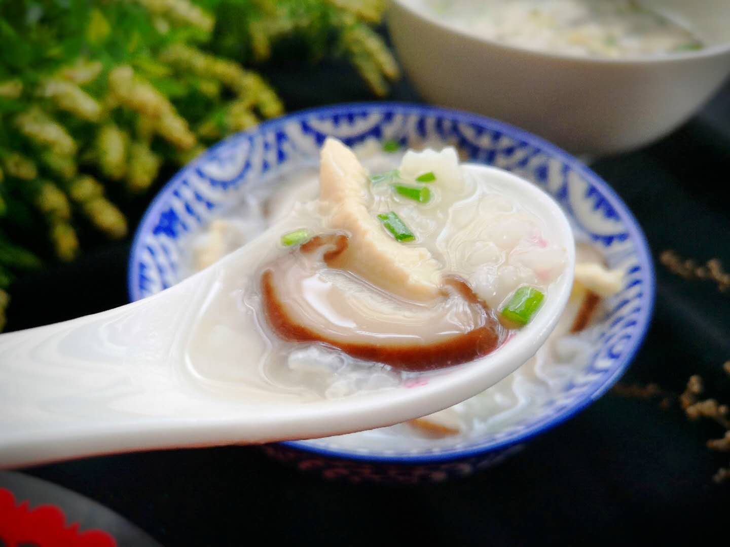 chicken congee with mushroom rice porridge recipe