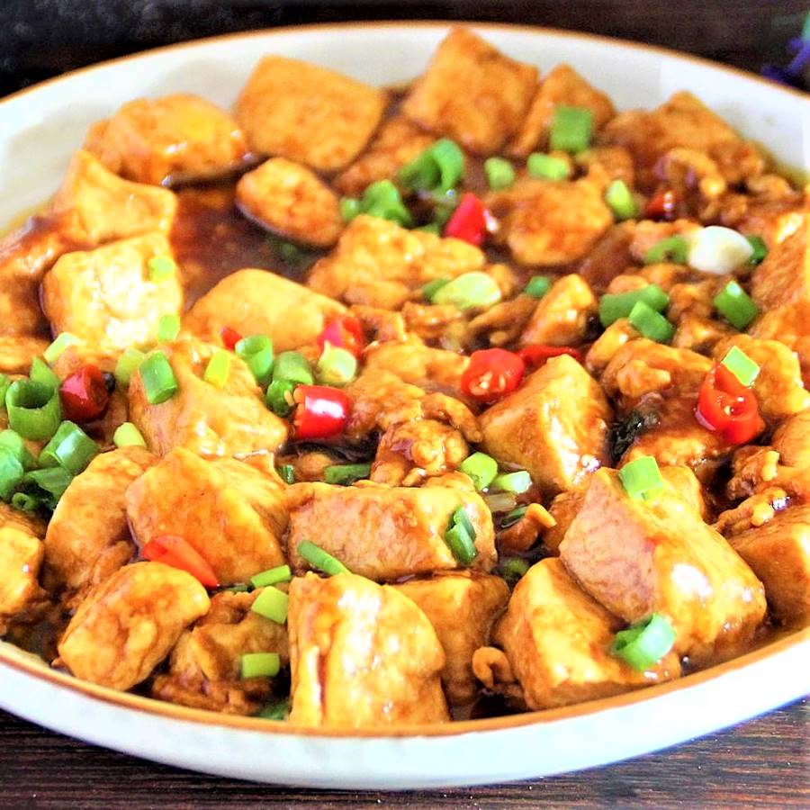 Braised Tofu and Eggs Chinese food 2020