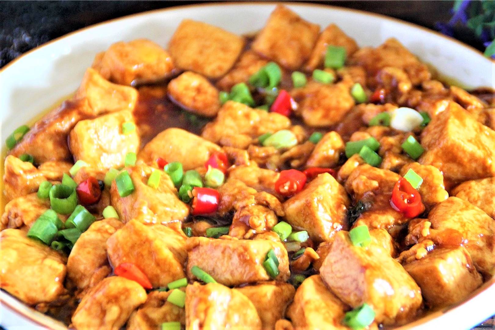 Braised Tofu and Eggs Chinese food recipe