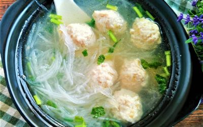Chicken meatball and white radish soup recipe 09