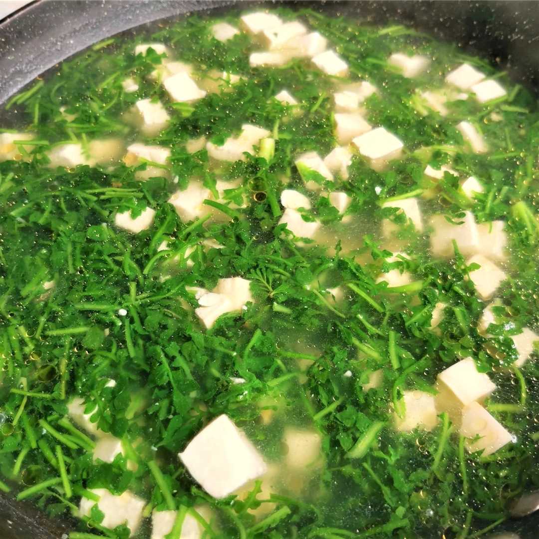 Shepherd's Purse And Tofu Soup Healthy light Chinese Soup Recipe
