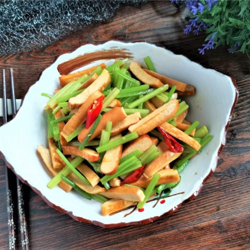 Sir Fry Chinese Celery with Smoked Bean Curd Recipes