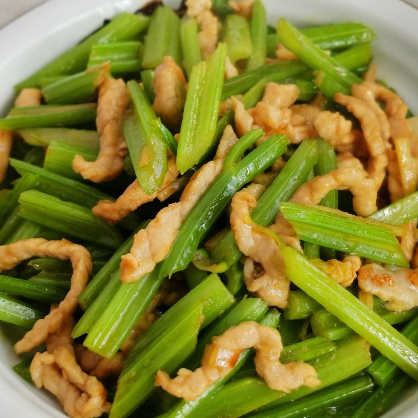 Stir-fried celery with shredded pork China Food Recipes