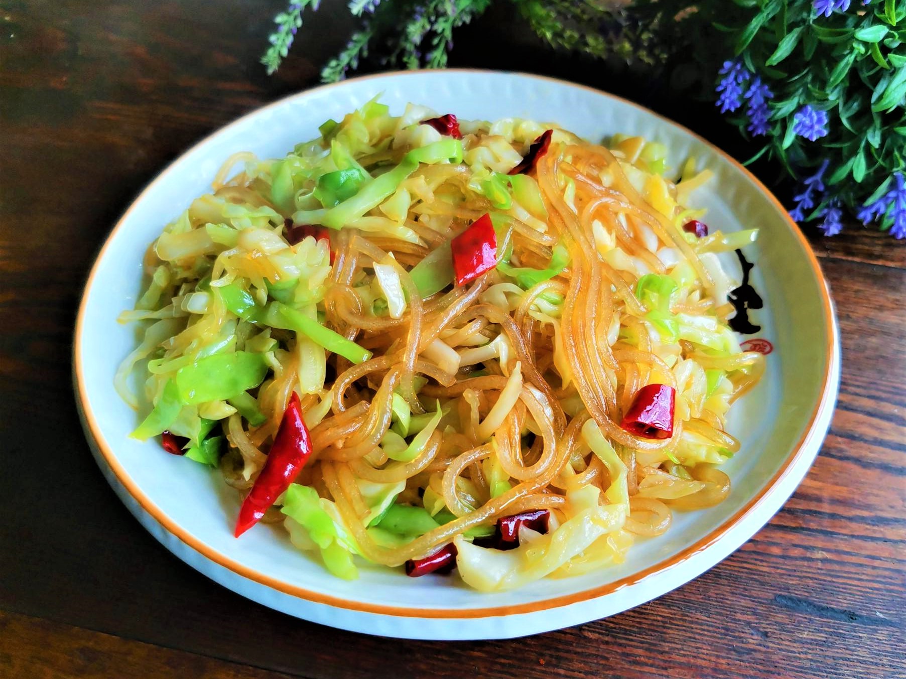Sweet Potato Vermicelli Stir-Fried with Cabbage Recipe Vegetarian food