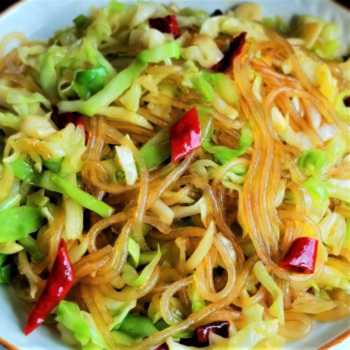 Stir-Fried Sweet Potato Vermicelli and Cabbage - Easyfoodcook