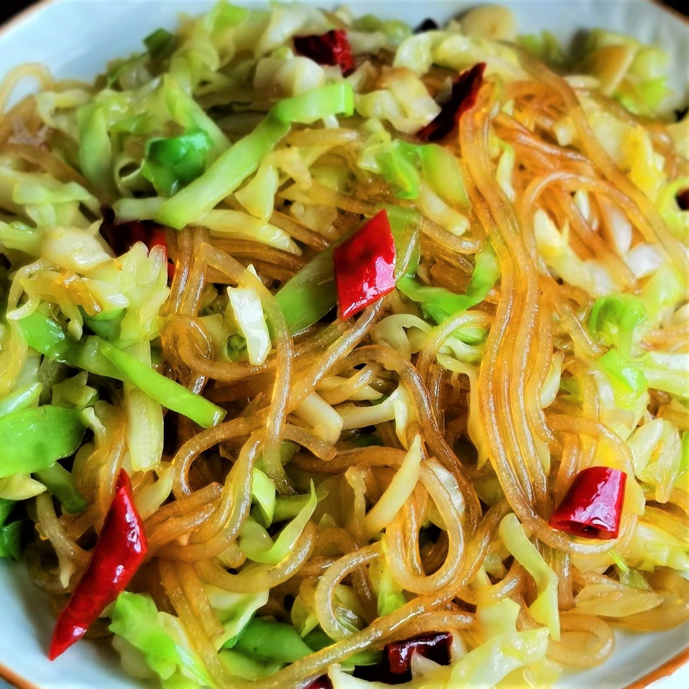 Sweet Potato Vermicelli Stir-Fried with Cabbage Recipe Vegetarian foods