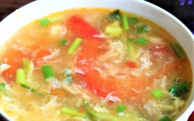 Tomato and cucumber egg soup recipe
