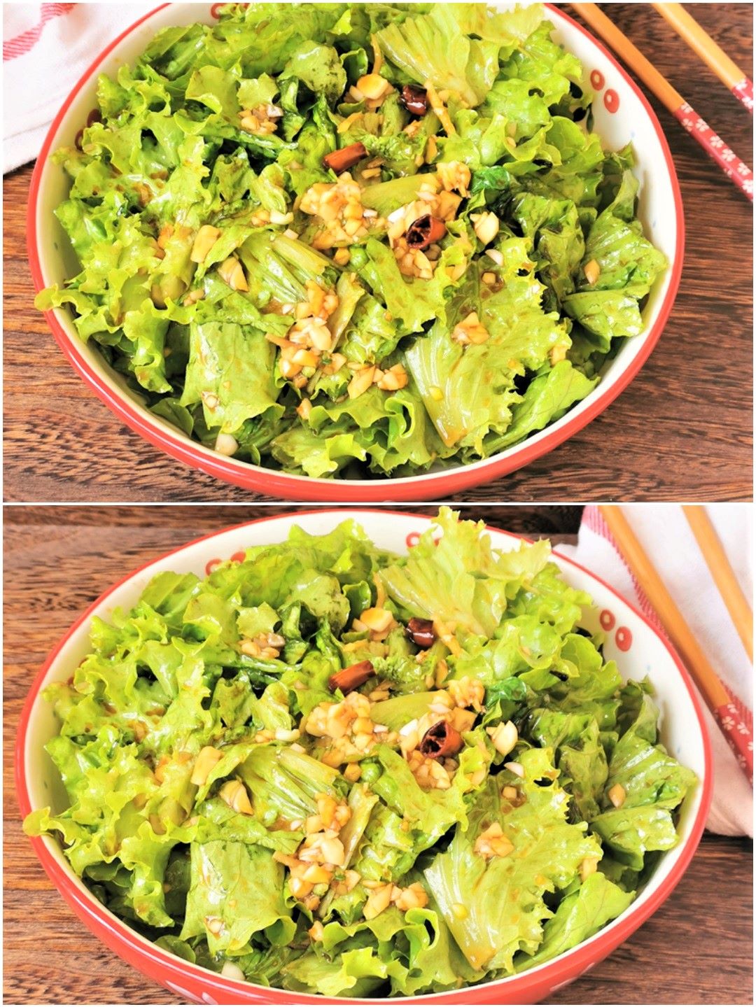 Oily lettuce salad recipe Simple healthy green vegetable salad 2020