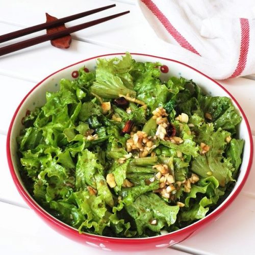 Oily lettuce salad recipe Simple healthy green vegetable salad