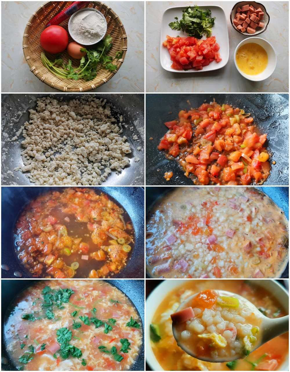 Tomato and egg flour soup 2021