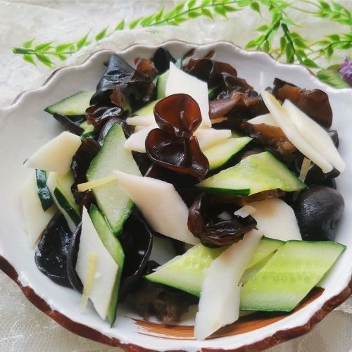 Cucumbers and black fungus Stir-Fry with Chinese yam