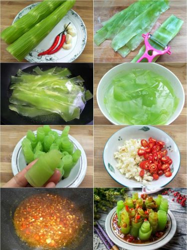 Celtuce Stem Salad Recipe Chinese cold dish - Easyfoodcook