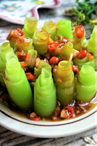 Celtuce Stem Salad Recipe Chinese cold dish - Easyfoodcook