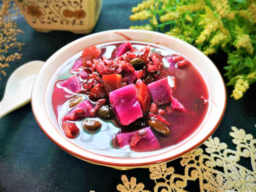 Purple Sweet Potato Porridge healthy breakfast dinner china food Chinese rice Porridge