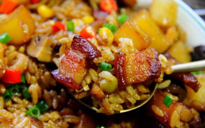 Stew rice with pork and potatoes recipe