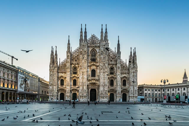 Milan Cathedral, a famous Catholic church in Italy